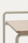 VERA ASH VENEER DESK WITH A BEIGE METAL STRUCTURE