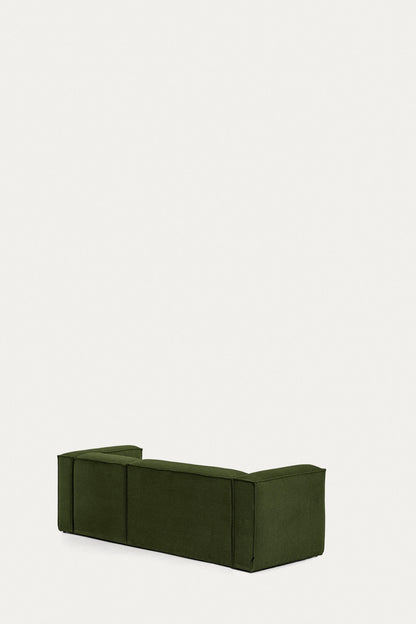 LILY 3 SEATER SOFA WITH RIGHT-HAND CHAISE LONGUE IN GREEN