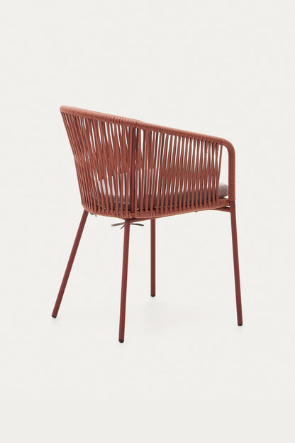 ARIANA RED ROPE CHAIR WITH GALVANISED STEEL LEGS