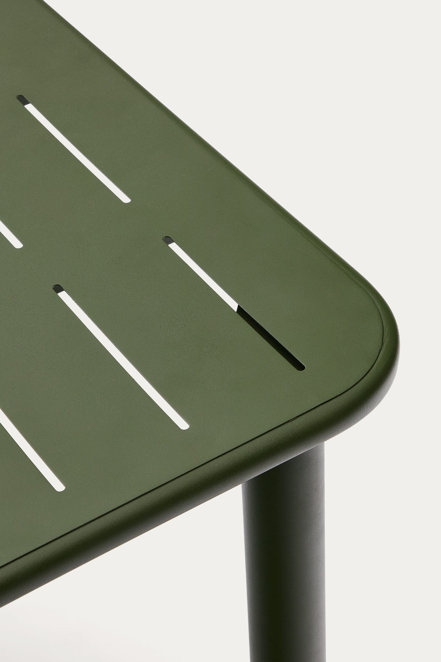GAIA OUTDOOR TABLE IN GREEN GALVANISED STEEL