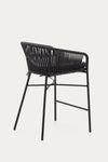 ARIANA BLACK ROPE STOOL WITH GALVANISED STEEL LEGS