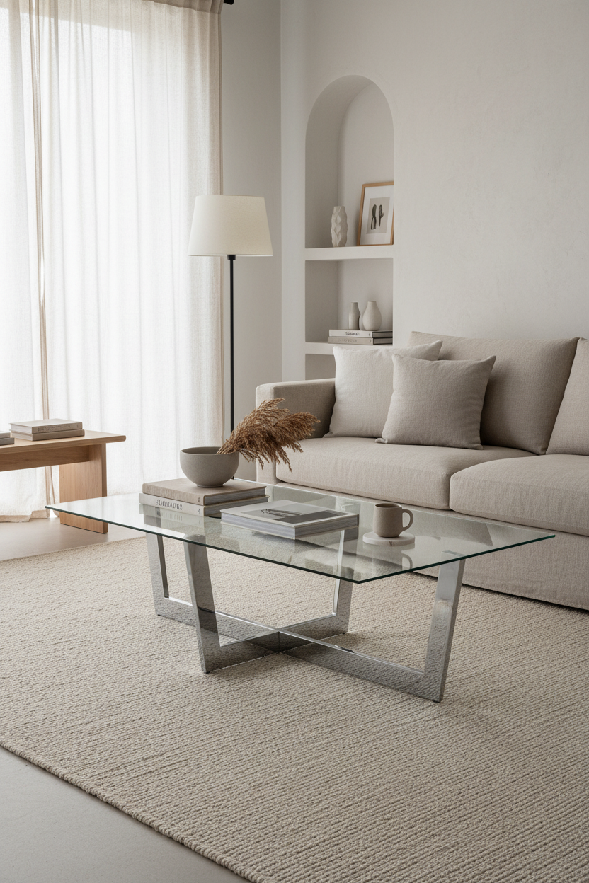 WINNIE TRANSPARENT GLASS COFFEE TABLE