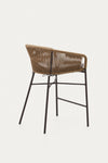 ARIANA BEIGE ROPE STOOL WITH GALVANISED STEEL LEGS