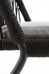 ANYA STACKABLE CHAIR IN BLACK CORD AND GALVANISED STEEL LEGS