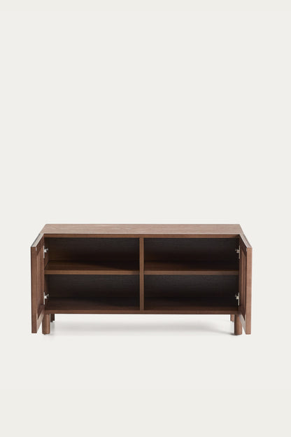KIRA SHOE RACK IN OAK VENEER AND SOLID OAK WOOD WITH WALNUT FINISH