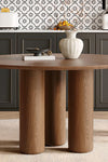 LANA BROWN OAK ROUND DINING TABLE
