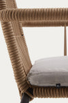 HANNAH STACKABLE CHAIR MADE FROM BEIGE CORD AND GALVANISED STEEL LEGS