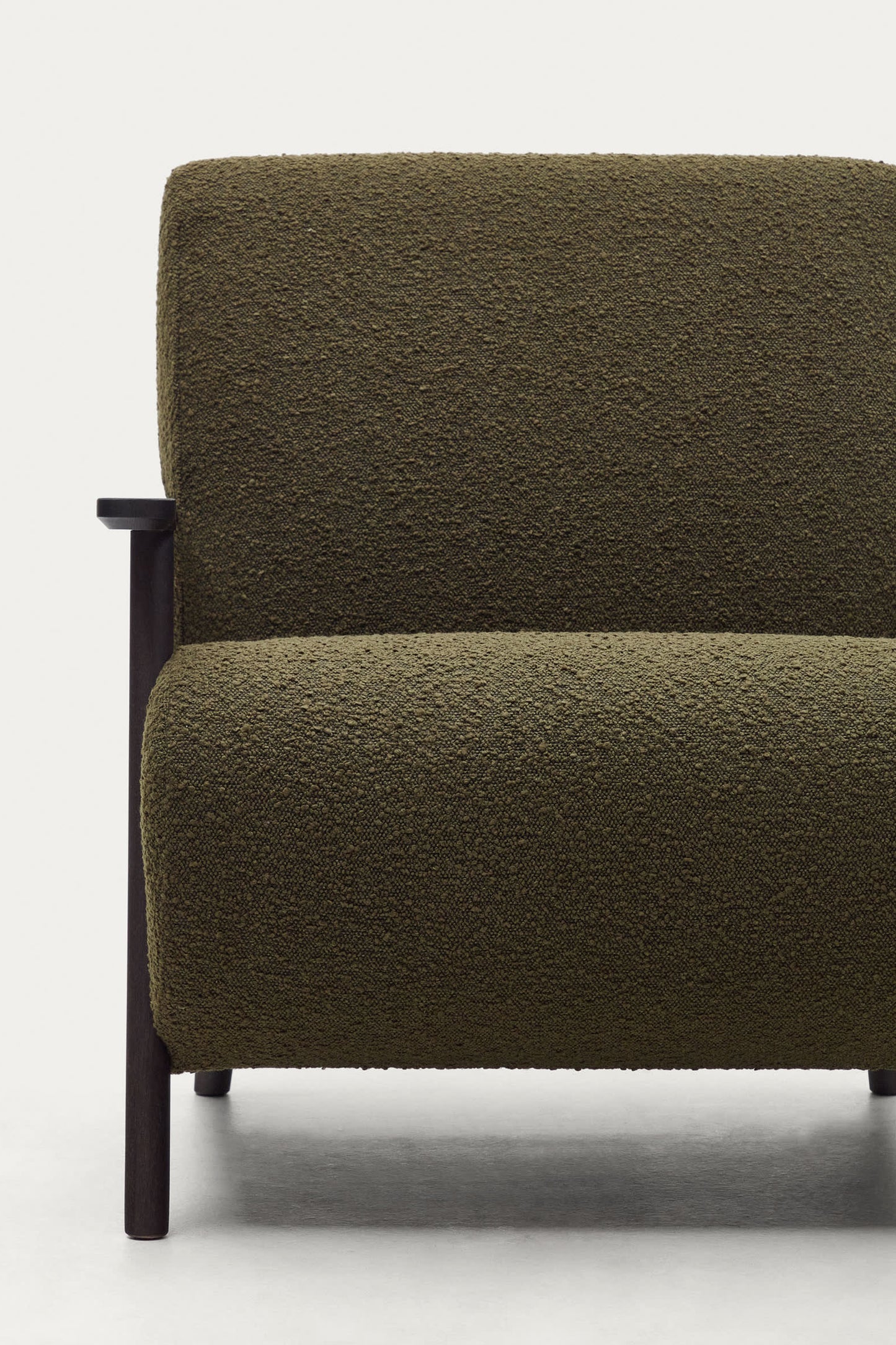 ALICICA ARMCHAIR IN Green BOUCLE AND BLACK FINISH