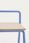 VERA ASH VENEER BENCH WITH A BLUE METAL STRUCTURE