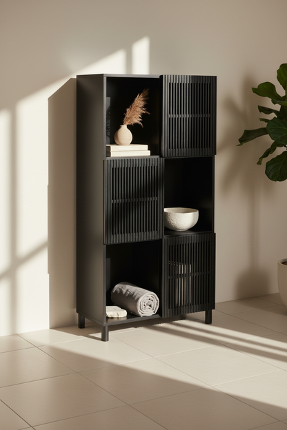 KIRA SHELF UNIT IN SOLID OAK WOOD AND OAK VENEER