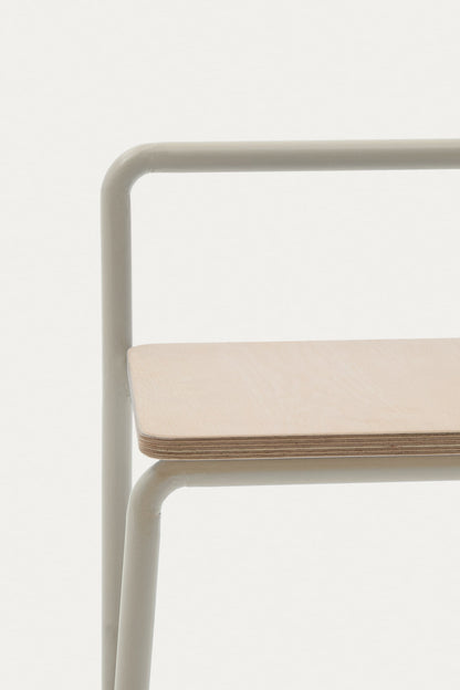 VERA ASH VENEER CHAIR WITH A BEIGE METAL STRUCTURE