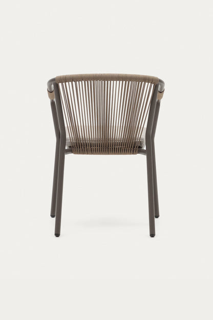 AVERY STACKABLE CHAIR IN METAL AND BROWN CORD