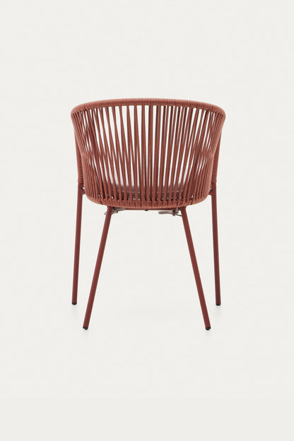 ARIANA RED ROPE CHAIR WITH GALVANISED STEEL LEGS