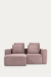 LILY 2 SEATER SOFA WITH LEFT-HAND CHAISE LONGUE IN PINK