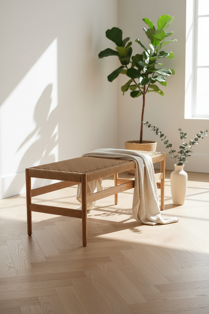 BELLA OAK WOOD NATURAL FINISH BENCH