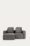 LILY 2 SEATER SOFA WITH LEFT-HAND CHAISE LONGUE IN GREY