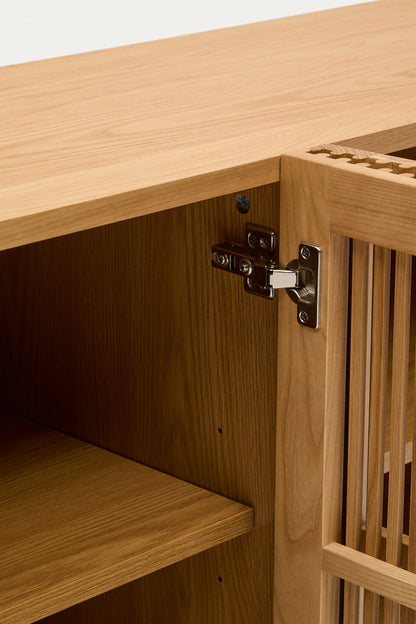 KIRA 4-DOOR SIDEBOARD IN SOLID OAK WOOD AND OAK VENEER