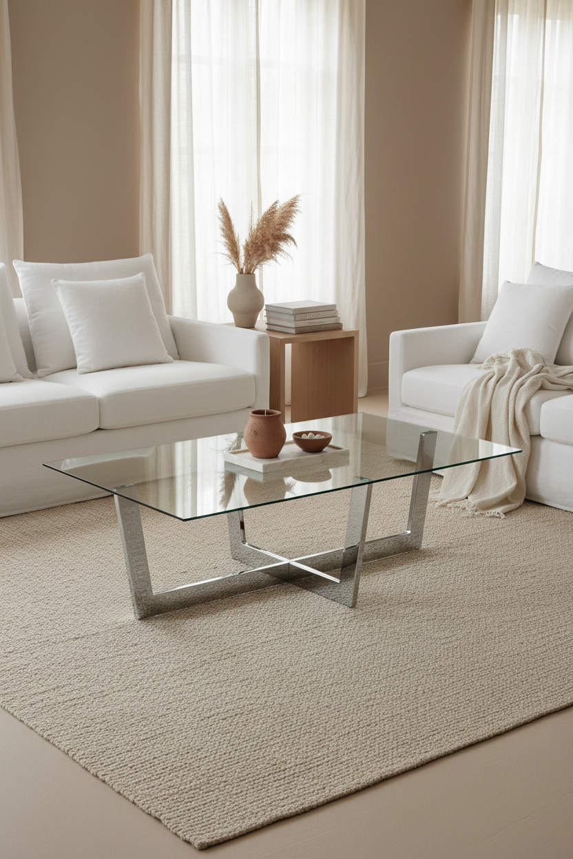 WINNIE TRANSPARENT GLASS COFFEE TABLE
