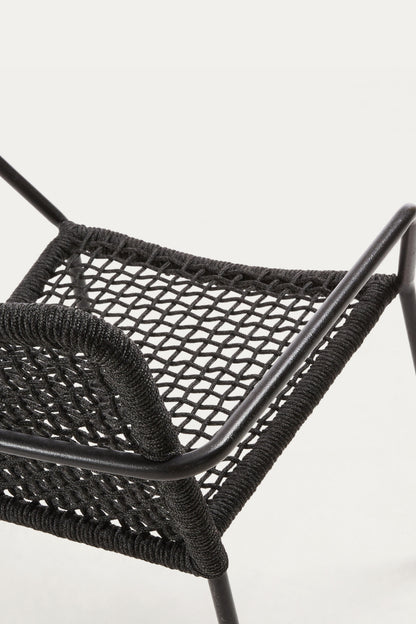 STELLA STACKABLE CHAIR IN BLACK CORD WITH GALVANISED STEEL