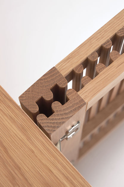 KIRA 2-DOOR SHOE RACK IN SOLID OAK WOOD AND OAK VENEER