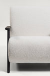 ALICICA ARMCHAIR IN WHITE BOUCLE AND BLACK FINISH