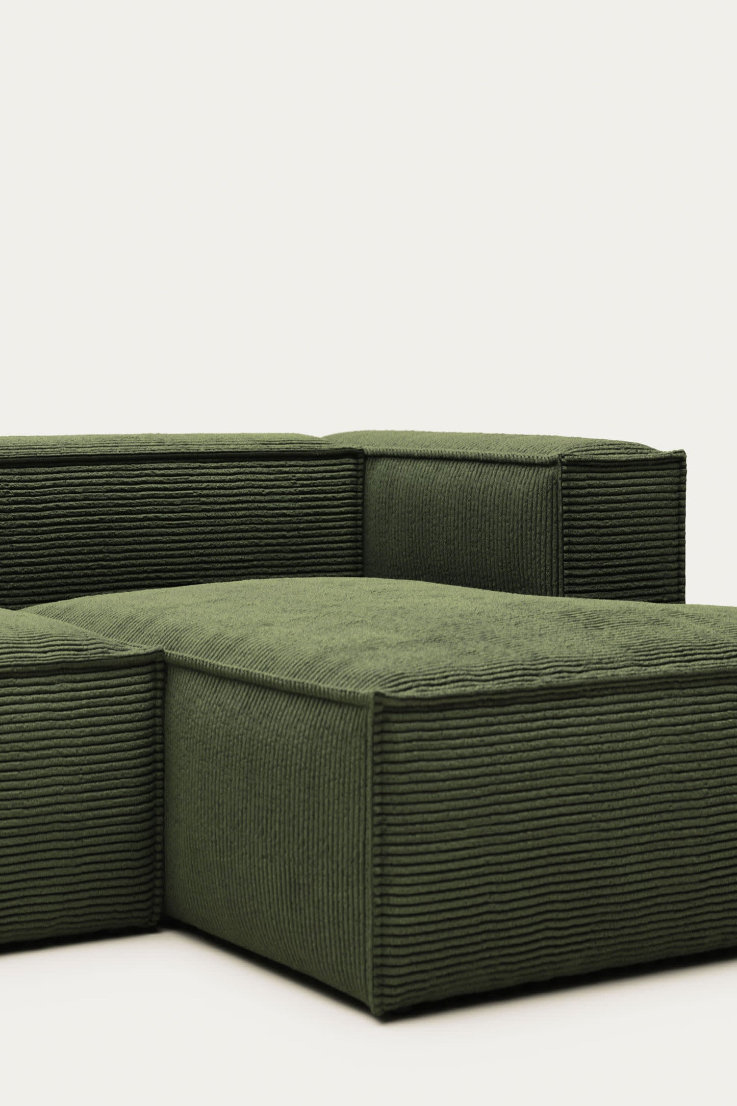 LILY 3 SEATER SOFA WITH RIGHT-HAND CHAISE LONGUE IN GREEN