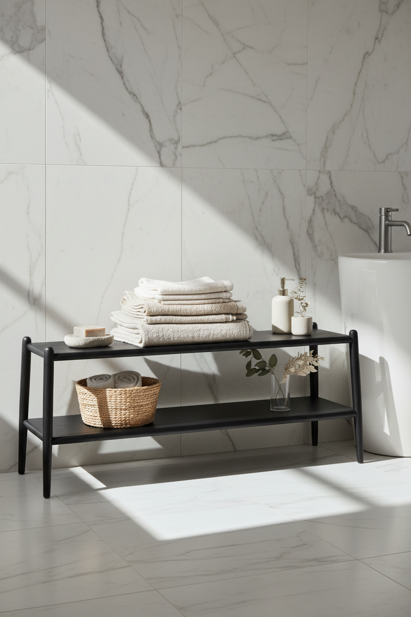 BROOKE BLACK OAK WOOD BENCH