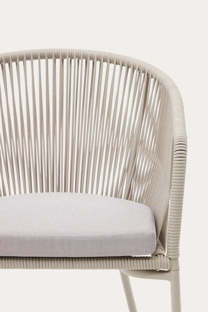 ARIANA WHITE ROPE CHAIR WITH GALVANISED STEEL LEGS