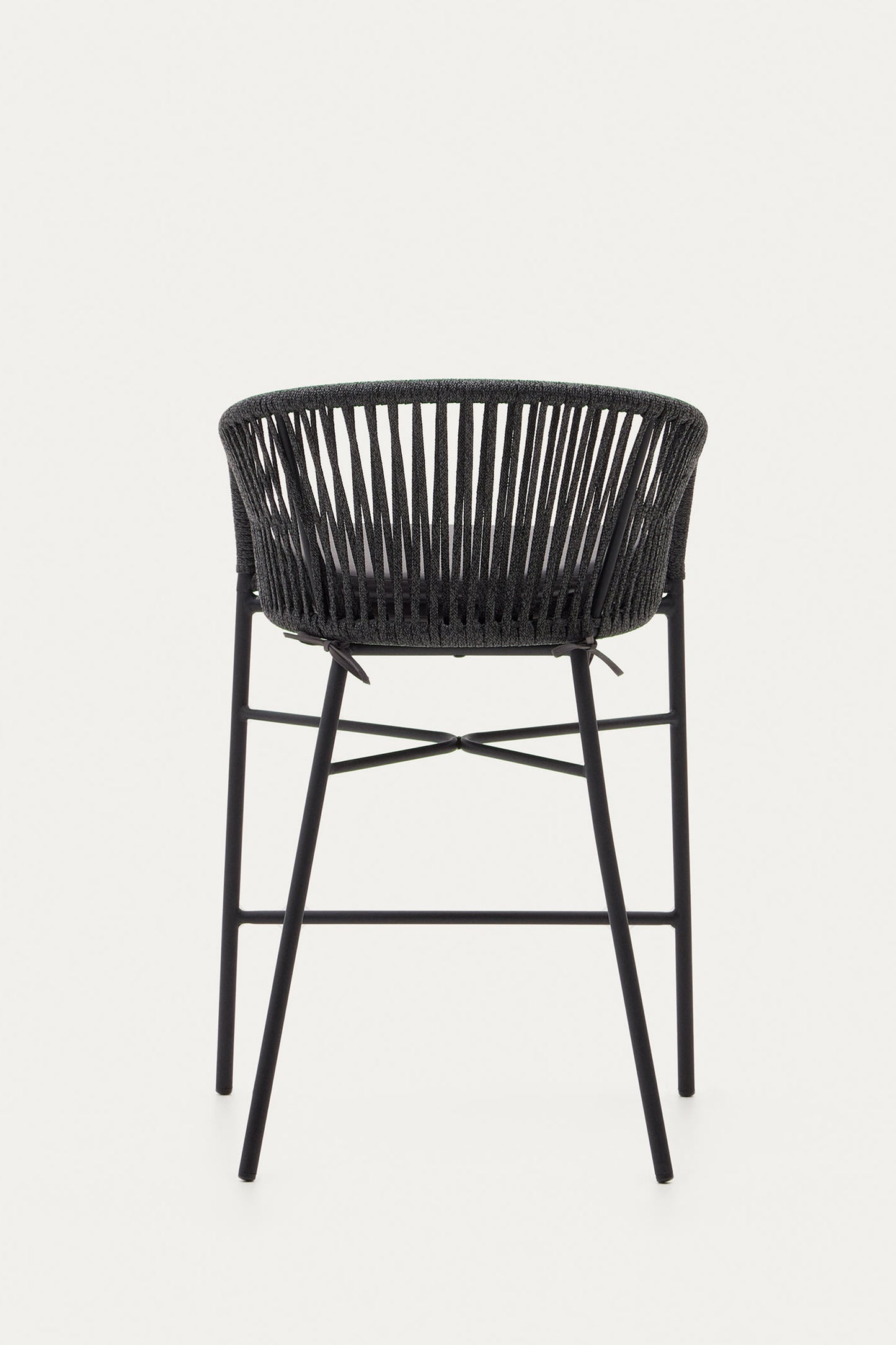 ARIANA BLACK ROPE STOOL WITH GALVANISED STEEL LEGS