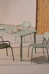 GAIA OUTDOOR TABLE IN TURQUOISE GALVANISED STEEL