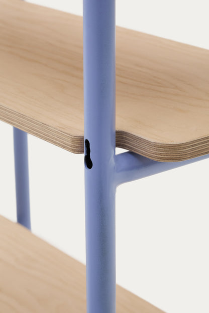VERA ASH VENEER SHELF WITH A BLUE METAL STRUCTURE
