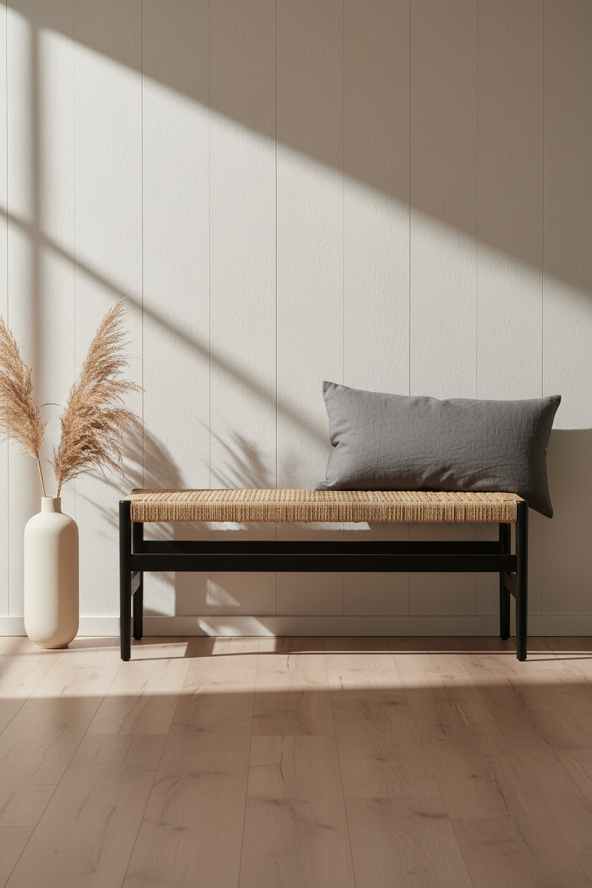 BELLA BLACK OAK WOOD BENCH