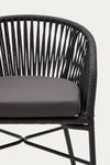 ARIANA BLACK ROPE STOOL WITH GALVANISED STEEL LEGS