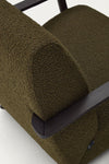 ALICICA ARMCHAIR IN Green BOUCLE AND BLACK FINISH