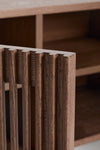 KIRA SHOE RACK IN OAK VENEER AND SOLID OAK WOOD WITH WALNUT FINISH