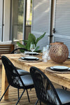ANYA STACKABLE CHAIR IN BLACK CORD AND GALVANISED STEEL LEGS