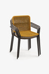 STELLA STACKABLE CHAIR IN MUSTARD CORD WITH GALVANISED STEEL