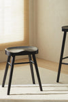 Black OAK WOOD Wave Stool