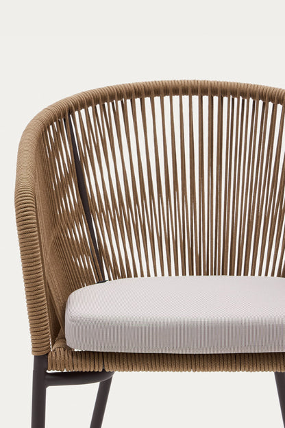 ARIANA BEIGE ROPE CHAIR WITH GALVANISED STEEL LEGS