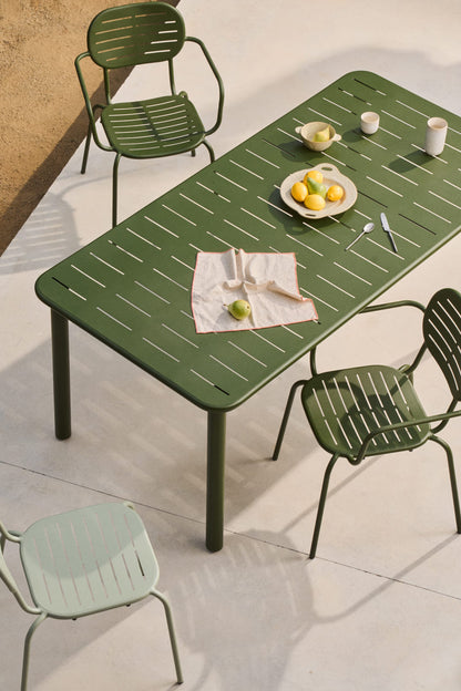 GAIA OUTDOOR TABLE IN GREEN GALVANISED STEEL