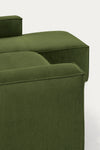 LILY 3 SEATER SOFA WITH RIGHT-HAND CHAISE LONGUE IN GREEN