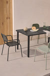 GAIA OUTDOOR TABLE IN DARK GREY GALVANISED STEEL