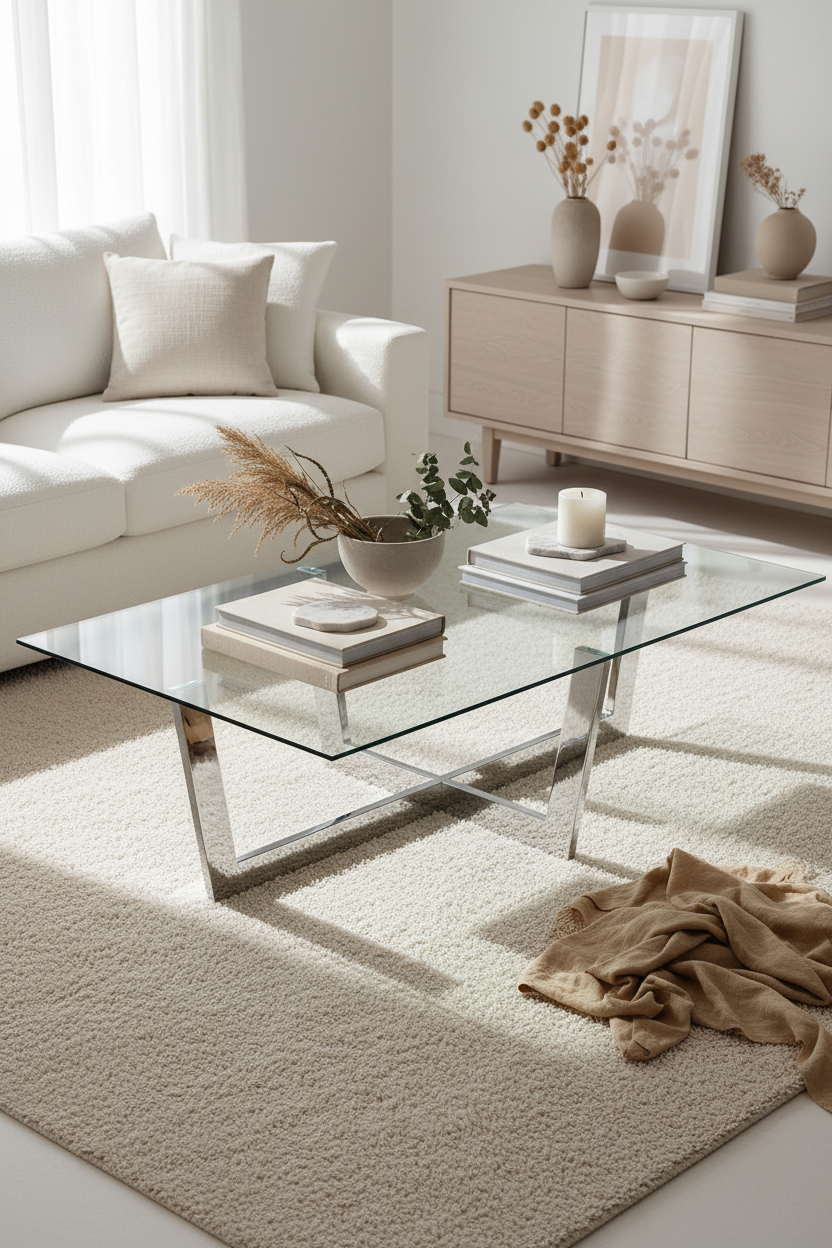 WINNIE TRANSPARENT GLASS COFFEE TABLE