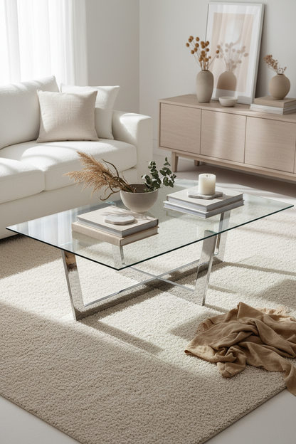 WINNIE TRANSPARENT GLASS COFFEE TABLE
