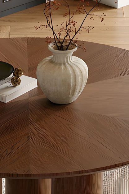 LANA BROWN OAK ROUND DINING TABLE