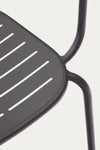GAIA STACKABLE OUTDOOR CHAIR WITH ARMRESTS IN DARK GREY GALVANISED STEEL