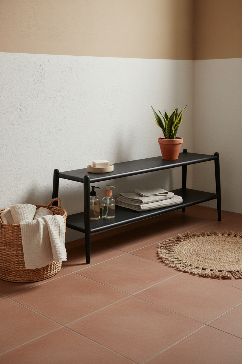 BROOKE BLACK OAK WOOD BENCH