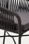 ARIANA BLACK ROPE STOOL WITH GALVANISED STEEL LEGS