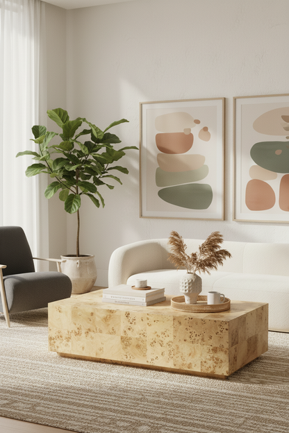 MAPPA BURL VENEER COFFEE TABLE