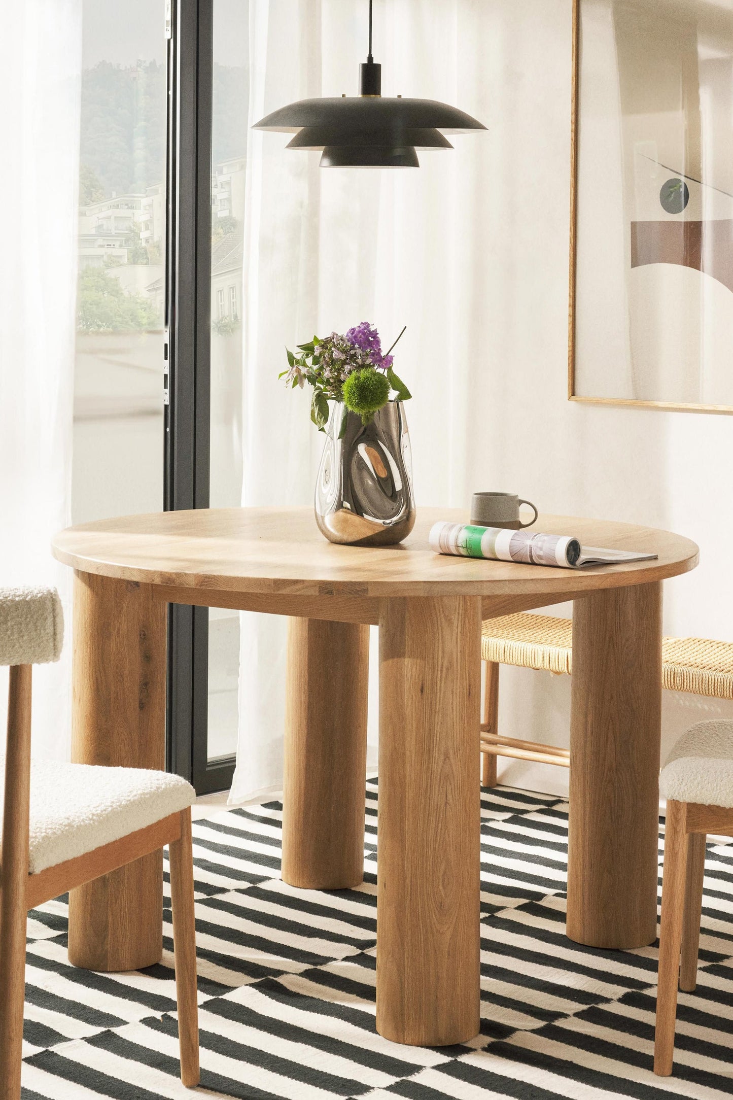 ZOLA LIGHT OAK ROUND DINING TABLE